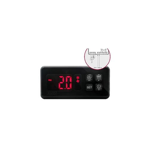 AKO D14223 digitális hűtés-fűzés vezérlő (2 relés termosztát)