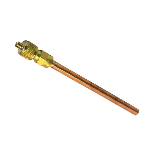 REFCO Töltőszelep csővel  6mm (szervizszelep) 1/4&quot; - tűszelepes