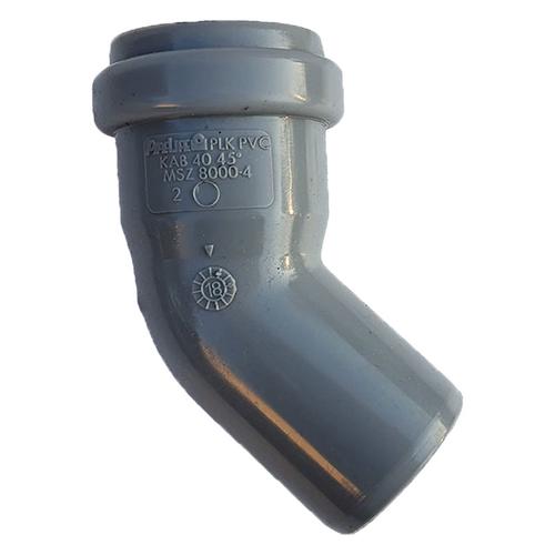 PIPELIFE PVC Tokos ívidom lefolyó csőhöz 40mm 45°