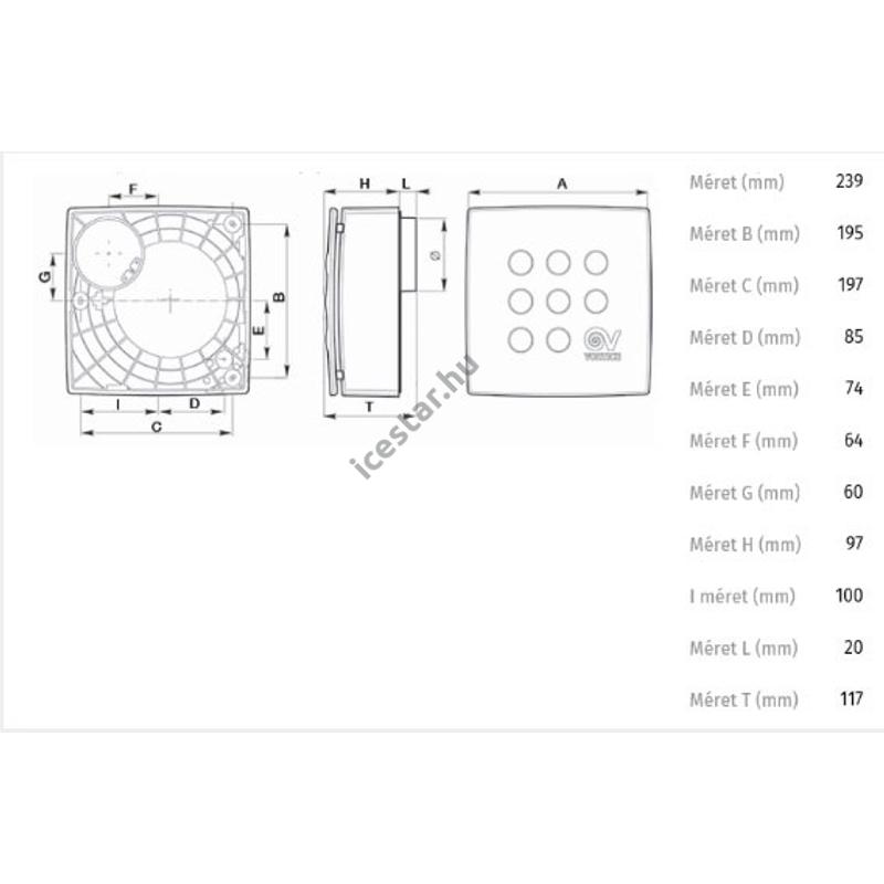VORTICE Micro 100T Radiális kisventilátor3