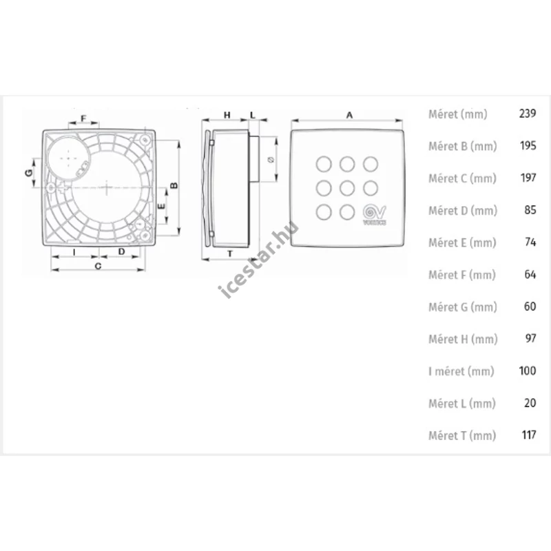 VORTICE Micro 80T Radiális kisventilátor4