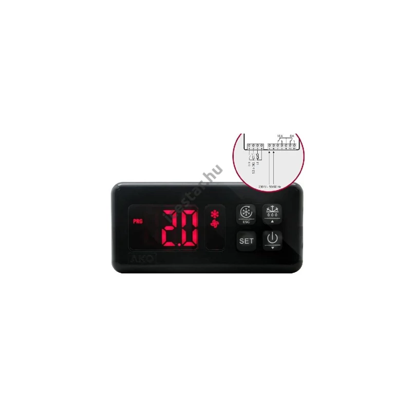 AKO D14223 digitális hűtés-fűzés vezérlő (2 relés termosztát)