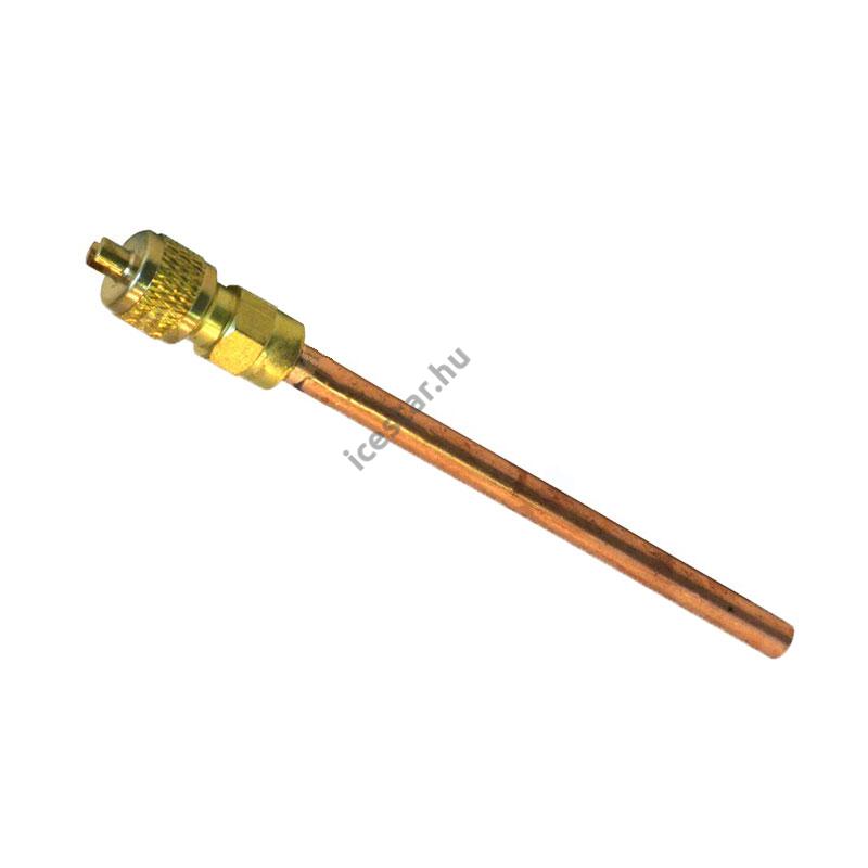 REFCO Töltőszelep csővel  6mm (szervizszelep) 1/4&quot; - tűszelepes